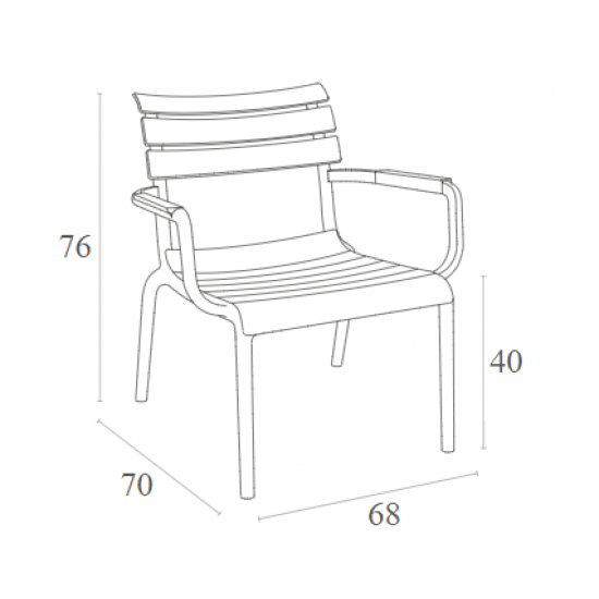 PARIS LOUNGE OLIVE GREEN ΠΟΛ/ΝΑ ΠΟΛ/ΝΙΟΥ 68X70X76εκ.