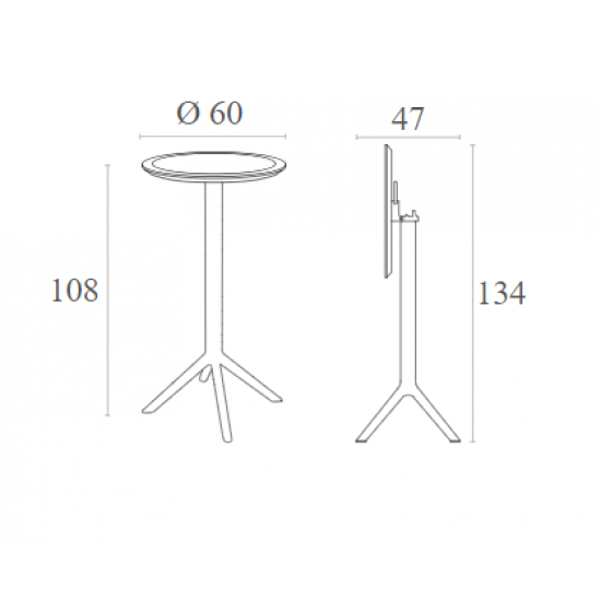 SKY DARK GREY BAR Φ60Χ108εκ.ΠΤΥΣ/ΝΟ ΤΡΑΠ. ΠΟΛ/ΝΙΟΥ