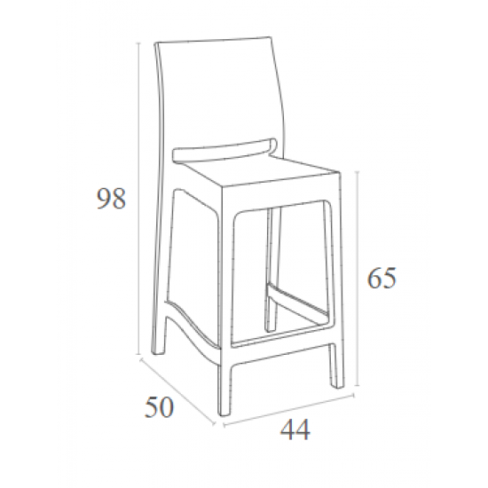 MAYA 65εκ. ΣΚΑΜΠΟ DARK GREY ΠΟΛ/ΝΙΟΥ 44Χ50Χ98εκ.