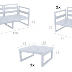 MYKONOS SET 2ΘΕΣ.TAUPE/ΜΑΞ. DARK GREY(2ΘΕΣ.+2ΠΟΛ.+ΤΡΑΠ 65εκ.)