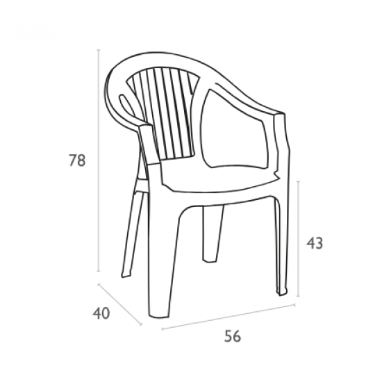 LOLA ΛΕΥΚΗ ΠΟΛΥΘΡΟΝΑ 56X40X78εκ.