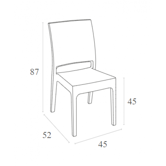 FLORIDA WHITE ΚΑΡΕΚΛΑ ΠΟΛ/ΝΙΟΥ 45Χ52Χ87εκ.