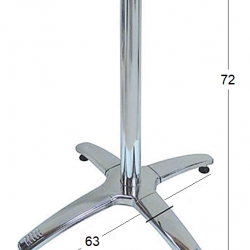 ROMAN 4ΝΥΧΗ 63X63X72εκ.(Σ/Ρ)ΒΑΣΗ ΑΛΟΥΜ./INOX ΜΕ ΡΕΓ/ΡΟΥΣ