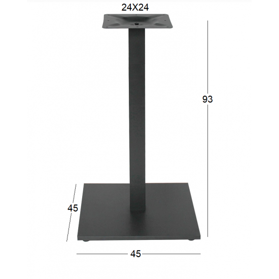 FLAT PROMO ΜΕΣΑΙΟΥ ΥΨΟΥΣ 45Χ45Χ93εκ.(Π/Ρ)ΒΑΣΗ ΜΕΤΑΛΛΙΚΗ ΜΕ ΡΕΓ/ΡΟΥΣ ΜΑΥΡΗ