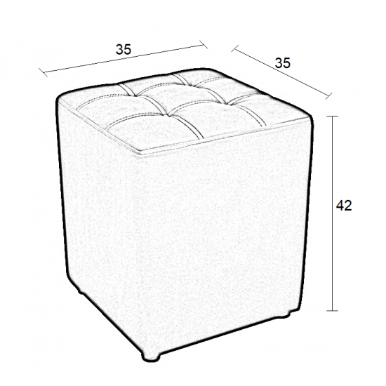 CUBE GREY PU ΣΚΑΜΠΟ 35X35X42εκ.