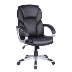 A9110 ΜΑΥΡO PU ΠΟΛΥΘΡΟΝΑ ΓΡΑΦΕΙΟΥ 65.5X69X46-108/56-118εκ.