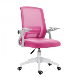 A1180W ΛΕΥΚΟ/ΡΟΖ MESH ΠΟΛ/ΝΑ ΓΡΑΦΕΙΟΥ 59Χ57Χ44-90/52-97εκ.