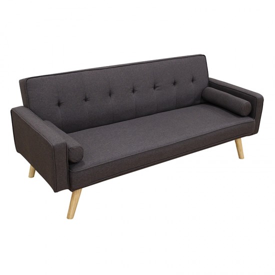 RONY BROWN/GREY ΥΦΑΣΜΑ ΚΑΝΑΠΕΣ-ΚΡΕΒΑΤΙ 179X80X75εκ.