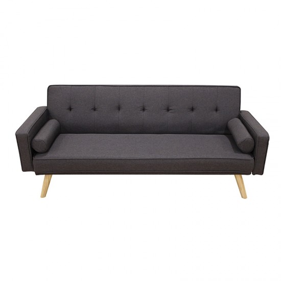 RONY BROWN/GREY ΥΦΑΣΜΑ ΚΑΝΑΠΕΣ-ΚΡΕΒΑΤΙ 179X80X75εκ.