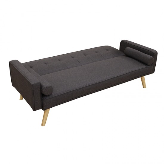 RONY BROWN/GREY ΥΦΑΣΜΑ ΚΑΝΑΠΕΣ-ΚΡΕΒΑΤΙ 179X80X75εκ.