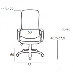 A8970 ΜΑΥΡΗ PU ΠΟΛΥΘΡΟΝΑ ΓΡΑΦΕΙΟΥ 63X69X48.5-113/57.5-122εκ.