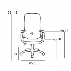 A9110 ΜΑΥΡO PU ΠΟΛΥΘΡΟΝΑ ΓΡΑΦΕΙΟΥ 65.5X69X46-108/56-118εκ.