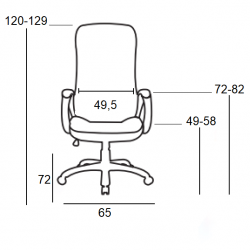 A8960 ΜΑΥΡΗ ΠΟΛΥΘΡΟΝΑ ΓΡΑΦΕΙΟΥ 65X72X49-120/58-129εκ.