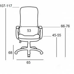 A9350 ΜΑΥΡΗ ΠΟΛΥΘΡΟΝΑ ΓΡΑΦΕΙΟΥ 65Χ68X45-107/55-117εκ.