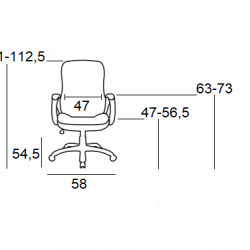 BS9600 ΜΑΥΡΟ PVC ΠΟΛΥΘΡΟΝΑ ΓΡΑΦΕΙΟΥ 58Χ54.5Χ47-101/56.5-112.5εκ.