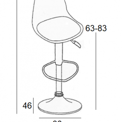 Σκαμπό Μπάρ 2τμχ Bar88 Grey Ύφασμα 38x46x105εκ.