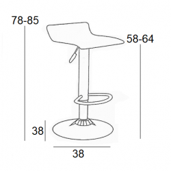 Σκαμπό Μπάρ 2τμχ Bar3 White Pvc 38x38x85εκ.