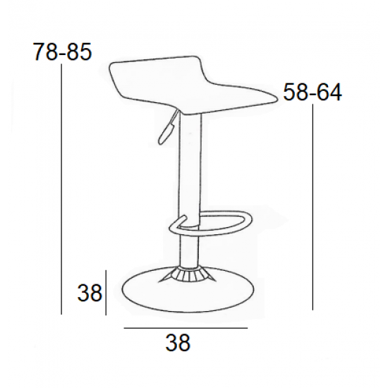 Σκαμπό Μπάρ 2τμχ Bar3 White Pvc 38x38x85εκ.