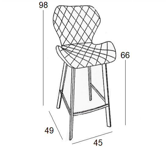 Σκαμπό Μπάρ 2τμχ Martin 66εκ. Μαύρο Ύφασμα 45x49x66-98εκ.