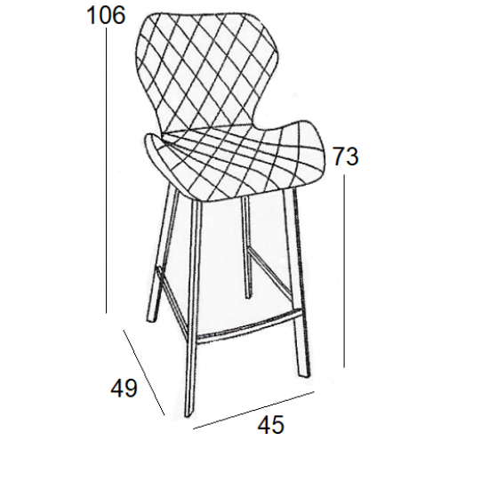 Σκαμπό Μπάρ 2τμχ Martin 73εκ. Μαύρο Ύφασμα 45x49x73-106εκ.
