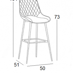 ALESIA GREY ΥΦΑΣΜΑ 73εκ. ΣΚΑΜΠΟ ΜΕΤΑΛΛΙΚΟ 50X51X73-104εκ.