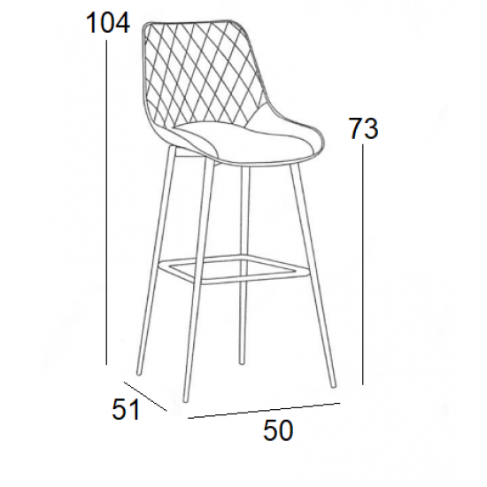 ALESIA BEIGE ΥΦΑΣΜΑ 73εκ. ΣΚΑΜΠΟ ΜΕΤΑΛΛΙΚΟ 50X51X73-104εκ.