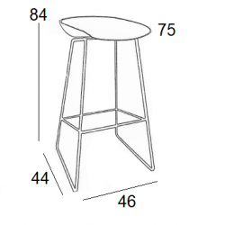 LETO GREY PP ΣΚΑΜΠΟ ΜΕΤΑΛΛΙΚΟ 46X44X75-84εκ.