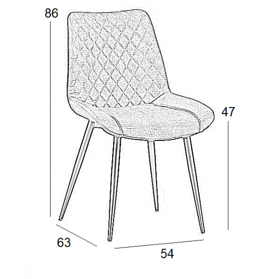 ALESIA GREY ΥΦΑΣΜΑ ΚΑΡΕΚΛΑ ΜΕΤΑΛΛΙΚΗ 54X63X86εκ.