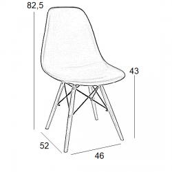 Καρέκλα Τραπεζαρίας Ξύλινη 4τμχ Loft Μαύρο PP 46x52x43-82.5εκ.
