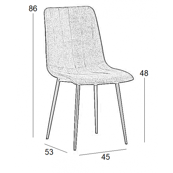 DORA BEIGE ΥΦΑΣΜΑ(Σ4)ΚΑΡΕΚΛΑ ΜΕΤΑΛΛΙΚΗ 45X53X86εκ.