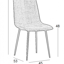 Καρέκλα Τραπεζαρίας 4τμχ Dora Beige Ύφασμα 45x53x86εκ.