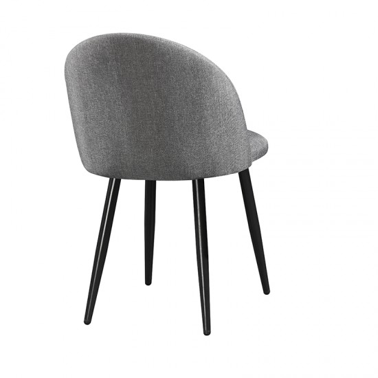 Καρέκλα Τραπεζαρίας Μεταλλική 4τμχ Rio Μαύρο/Γκρί Ύφασμα 47X53.5X80εκ.