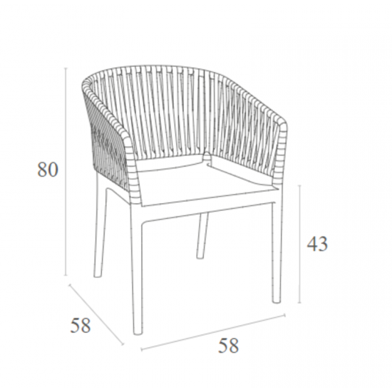 PORTOFINO WHITE ΠΟΛΥΘΡΟΝΑ ΠΟΛ/ΝΙΟΥ 58X58X80εκ.