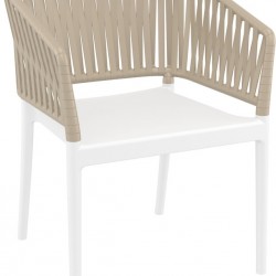 PORTOFINO WHITE/TAUPE ΠΟΛΥΘΡΟΝΑ ΠΟΛ/ΝΙΟΥ 58X58X80εκ.