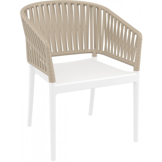 PORTOFINO WHITE/TAUPE ΠΟΛΥΘΡΟΝΑ ΠΟΛ/ΝΙΟΥ 58X58X80εκ.