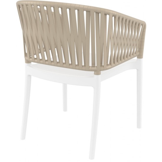 PORTOFINO WHITE/TAUPE ΠΟΛΥΘΡΟΝΑ ΠΟΛ/ΝΙΟΥ 58X58X80εκ.