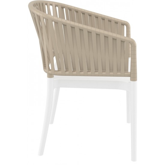 PORTOFINO WHITE/TAUPE ΠΟΛΥΘΡΟΝΑ ΠΟΛ/ΝΙΟΥ 58X58X80εκ.
