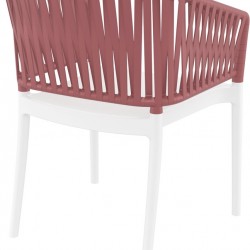 PORTOFINO WHITE/MARSALA ΠΟΛΥΘΡΟΝΑ ΠΟΛ/ΝΙΟΥ 58X58X80εκ.