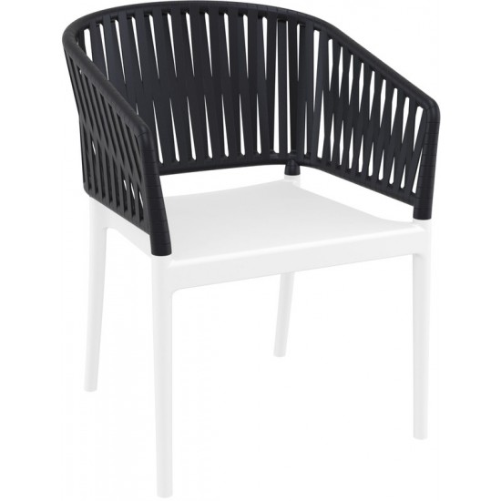 PORTOFINO WHITE/BLACK ΠΟΛΥΘΡΟΝΑ ΠΟΛ/ΝΙΟΥ 58X58X80εκ.