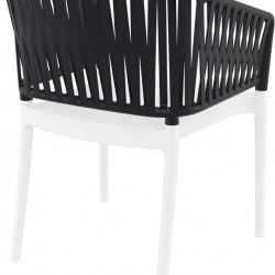 PORTOFINO WHITE/BLACK ΠΟΛΥΘΡΟΝΑ ΠΟΛ/ΝΙΟΥ 58X58X80εκ.