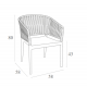 PORTOFINO WHITE/BLACK ΠΟΛΥΘΡΟΝΑ ΠΟΛ/ΝΙΟΥ 58X58X80εκ.