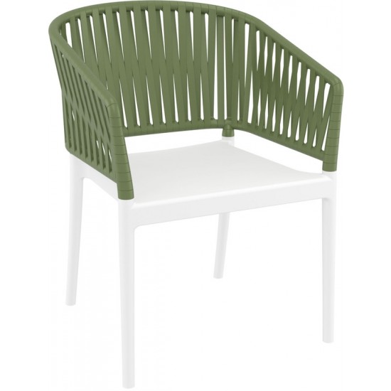 PORTOFINO WHITE/OLIVE GREEN ΠΟΛΥΘΡΟΝΑ ΠΟΛ/ΝΙΟΥ 58X58X80εκ.