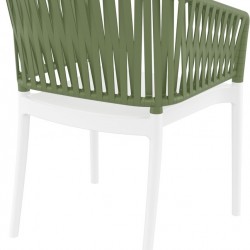 PORTOFINO WHITE/OLIVE GREEN ΠΟΛΥΘΡΟΝΑ ΠΟΛ/ΝΙΟΥ 58X58X80εκ.