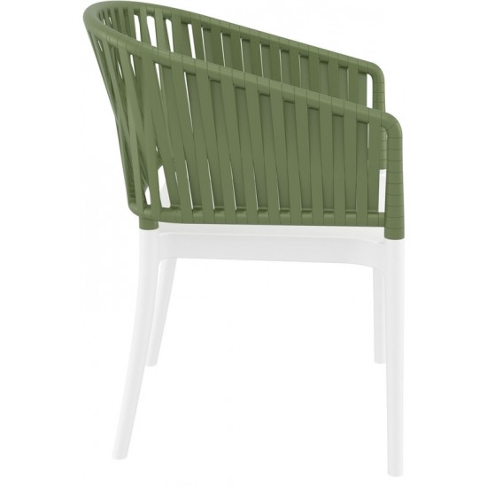PORTOFINO WHITE/OLIVE GREEN ΠΟΛΥΘΡΟΝΑ ΠΟΛ/ΝΙΟΥ 58X58X80εκ.