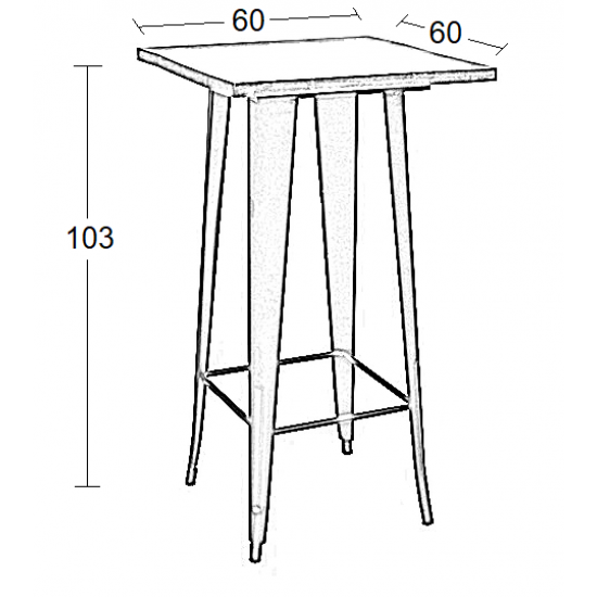 TEXAS ΜΠΑΡ ΜΑΥΡΟ ΜΑΤ ΤΡΑΠ. 60Χ60Χ103εκ.