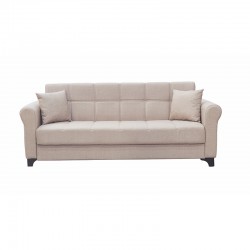 AZUR LIGHT BROWN ΥΦΑΣΜΑ 3ΘΕΣΙΟΣ ΚΑΝΑΠΕΣ/ΚΡΕΒΑΤΙ ΜΕ ΑΠΟΘ.ΧΩΡΟ 210X80X75εκ.