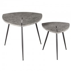 INDY SET CEMENT COLOR ΤΡΑΠΕΖΙ ΣΑΛΟΝΙΟΥ 60X60X50εκ. 40Χ40Χ40εκ.