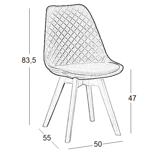 BIANCA S GREY ΥΦΑΣΜΑ(Σ4)ΚΑΡΕΚΛΑ 50Χ55Χ47-83.5εκ.