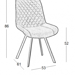 ALESIA S BEIGE ΥΦΑΣΜΑ ΚΑΡΕΚΛΑ ΜΕΤΑΛΛΙΚΗ 53X61X86εκ.