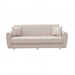 ELVA LIGHT BROWN ΥΦΑΣΜΑ 3ΘΕΣΙΟΣ ΚΑΝΑΠΕΣ/ΚΡΕΒΑΤΙ ΜΕ ΑΠΟΘ.ΧΩΡΟ 210X80X75εκ.